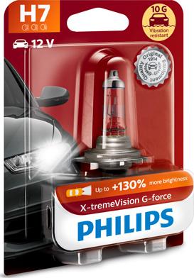 PHILIPS 12972XVGB1 - лампа! (H7) 55W 12V галогенная X-tremeVision G-force (блист.1шт)\ autosila-amz.com