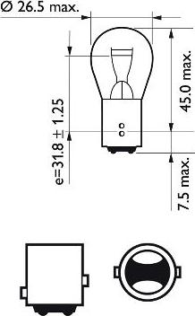 PHILIPS 12499LLECOB2 - Лампа 12V P21/5W BAY15d блистер (2шт.) Long Life Eco Vision PHILIPS 12499LLECOB2 autosila-amz.com