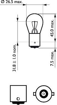 PHILIPS 12498LLECOB2 - Комплект ламп накаливания блистер 2шт P21W 12V 21W BA15S LONGLIFE ECOVISION (4-х кратный срок службы autosila-amz.com