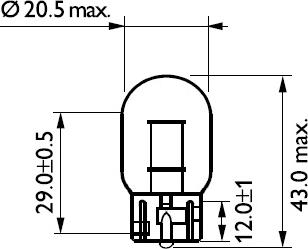 PHILIPS 12071B2 - Лампа Philips 12-21 Вт. WY21W поворотов жёлтая без цоколя большая, (блистер 2 шт) (WX3x16d) 12071B2/ autosila-amz.com