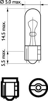 PHILIPS 12516B2 - Комплект ламп накаливания блистер 2шт W1,2W 12V 1,2W W2X4,6D autosila-amz.com