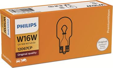 PHILIPS 12067CP - Лампа 12V 16W W16W W2.1X9.5d стоп-сигнал, поворотники, безцокольная Philips autosila-amz.com