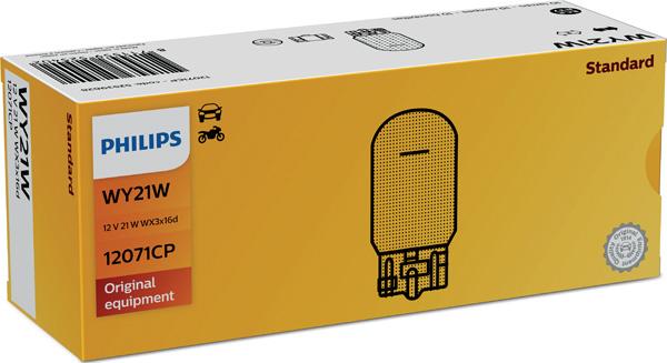 PHILIPS 12071CP - Лампа накаливания WY21W Vision 12V 21Вт W3x16d (цена за 1 шт., мин. кол-во 10 шт.) autosila-amz.com