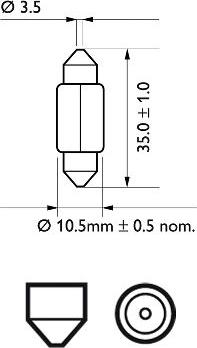 PHILIPS 12844B2 - 12844B2_к-кт ламп (C5W) 12V SV8.5 подсвет. номерного знака (2шт. в блистере) autosila-amz.com