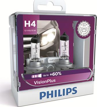 PHILIPS 12342VPS2 - Лампа Philips H4 12V 60/55W P43t VISIONPLUS (set-2 шт.) autosila-amz.com