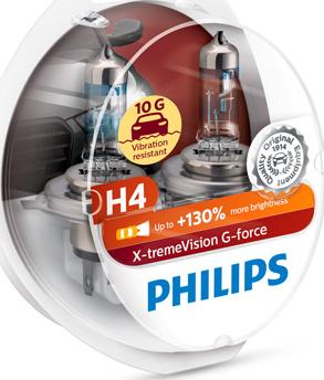 PHILIPS 12342XVGS2 - Автозапчасть/Лампа H4 X-treme Vision G-force 12V 6055W P43t-38 (компл.2шт) autosila-amz.com