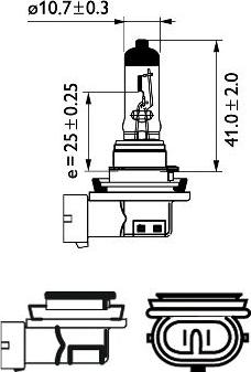 PHILIPS 12360C1 - Лампа Philips 12-35 Вт. H8 галогеновая 12360C1/47582430 Польша 1/1 шт. autosila-amz.com