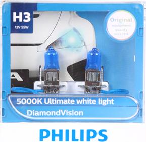 PHILIPS 12336DVS2 - Лампа 12V головного света H3 DiamondVision (пласт.упак.компл.2 лампы) autosila-amz.com