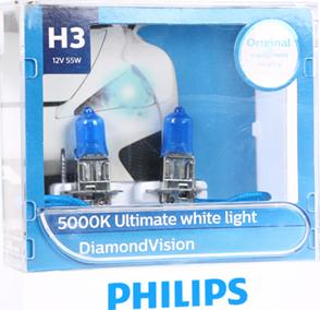 PHILIPS 12336DVS2 - Лампа 12V головного света H3 DiamondVision (пласт.упак.компл.2 лампы) autosila-amz.com