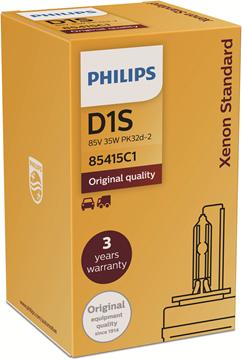 PHILIPS 85415C1 - Ксеноновая лампа Philips D1S 35W Xenon Standard 1шт+ QR код подлинности autosila-amz.com