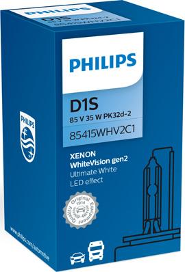 PHILIPS 85415WHV2C1 - Philips Ксеноновая Автолампа D1S 35W +120% Xenon WhiteVision 1шт+ QR код подлинности autosila-amz.com
