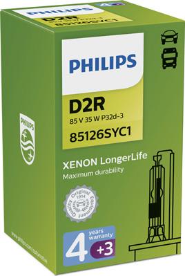 PHILIPS 85126SYC1 - Лампа газоразрядная D2R 85V 35W D2R Xenon Longerlife 1шт autosila-amz.com