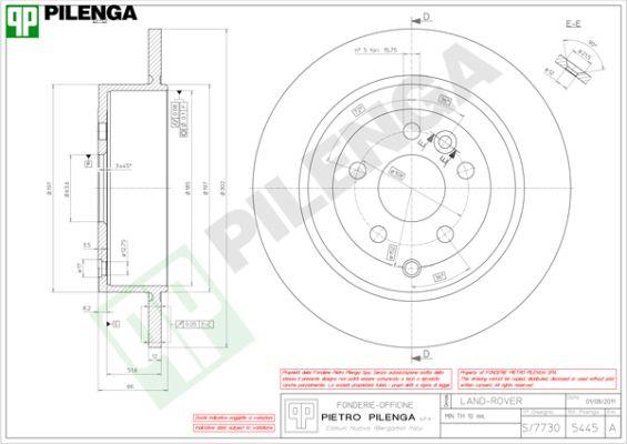 Pilenga 5445 - Тормозной диск autosila-amz.com