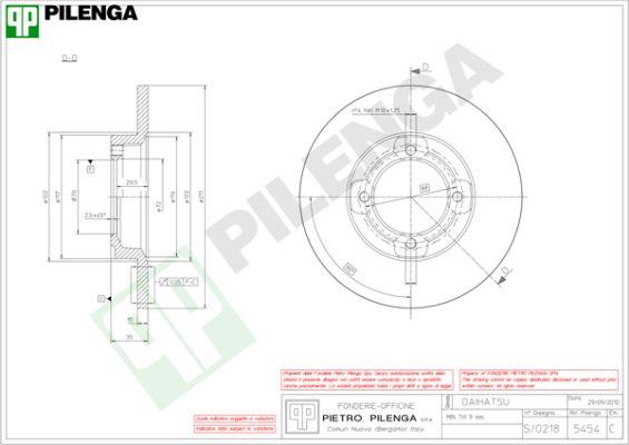 Pilenga 5454 - Тормозной диск autosila-amz.com