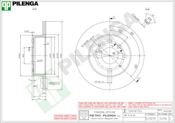 Pilenga 5456 - Тормозной диск autosila-amz.com