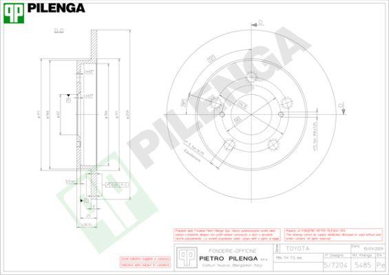 Pilenga 5485 - Тормозной диск autosila-amz.com