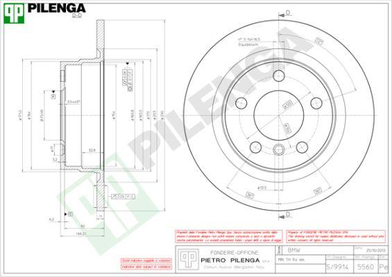 Pilenga 5560 - Тормозной диск autosila-amz.com