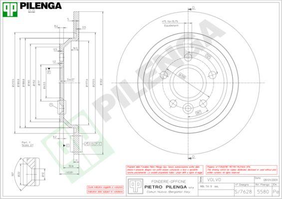 Pilenga 5580 - Тормозной диск autosila-amz.com