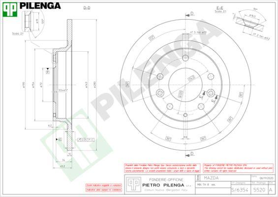 Pilenga 5520 - Тормозной диск autosila-amz.com
