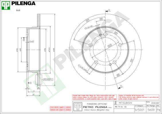 Pilenga 5609 - Тормозной диск autosila-amz.com
