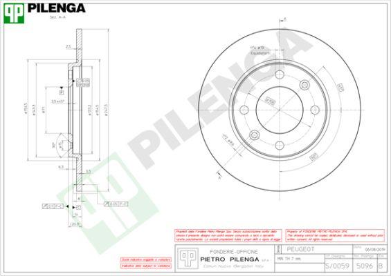 Pilenga 5096 - Тормозной диск autosila-amz.com