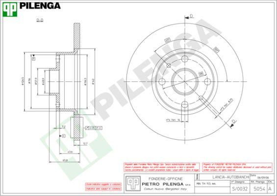 Pilenga 5054 - Тормозной диск autosila-amz.com