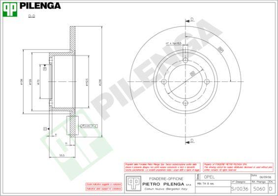 Pilenga 5060 - Тормозной диск autosila-amz.com