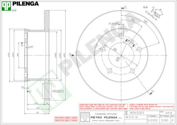 Pilenga 5190 - Тормозной диск autosila-amz.com