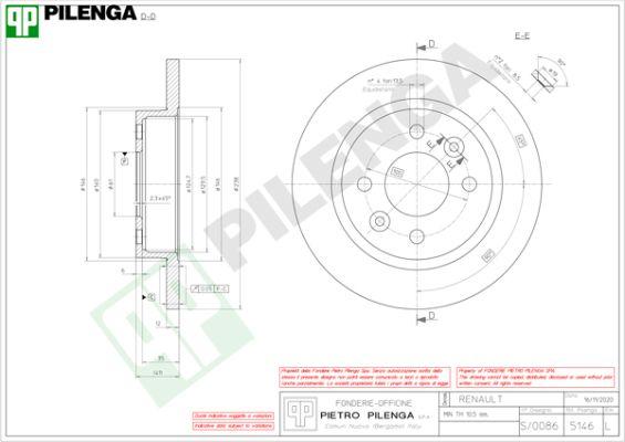 Pilenga 5146 - Тормозной диск autosila-amz.com