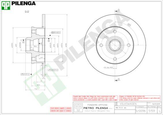 Pilenga 5159 - Тормозной диск autosila-amz.com