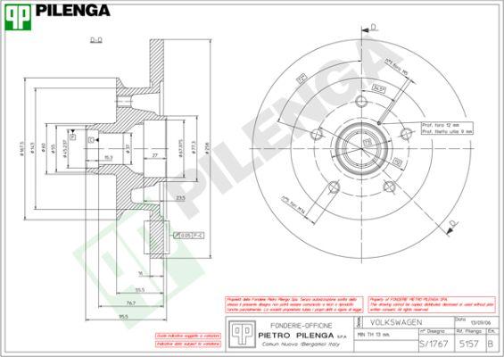 Pilenga 5157 - Тормозной диск autosila-amz.com