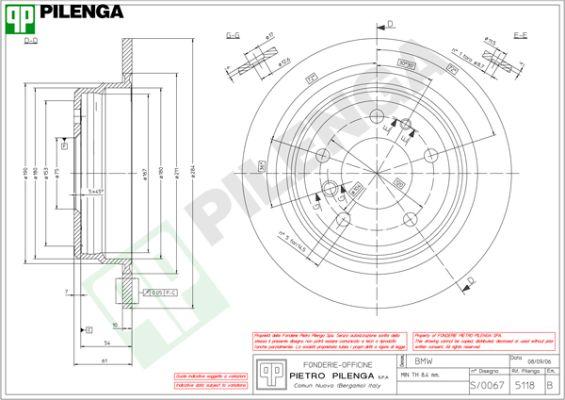 Pilenga 5118 - Тормозной диск autosila-amz.com