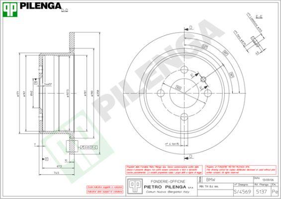 Pilenga 5137 - Тормозной диск autosila-amz.com