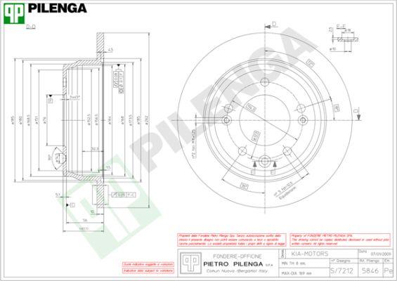 Pilenga 5846 - Тормозной диск autosila-amz.com