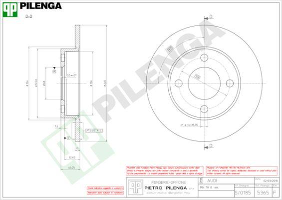Pilenga 5365 - Тормозной диск autosila-amz.com