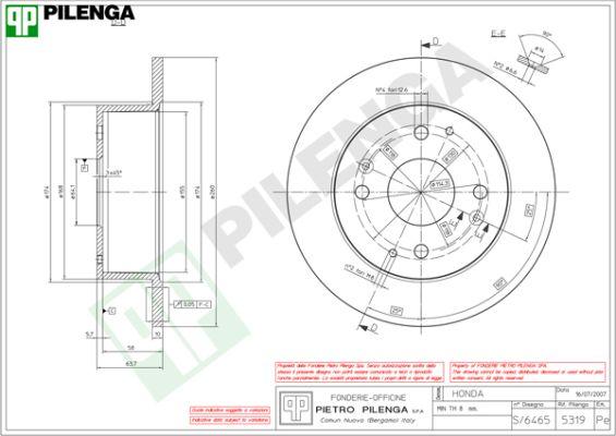 Pilenga 5319 - Тормозной диск autosila-amz.com