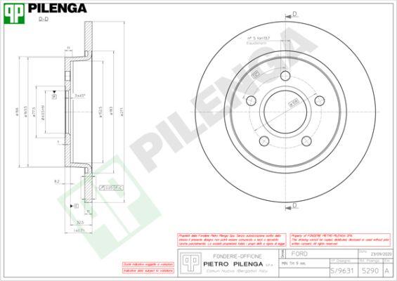 Pilenga 5290 - Тормозной диск autosila-amz.com