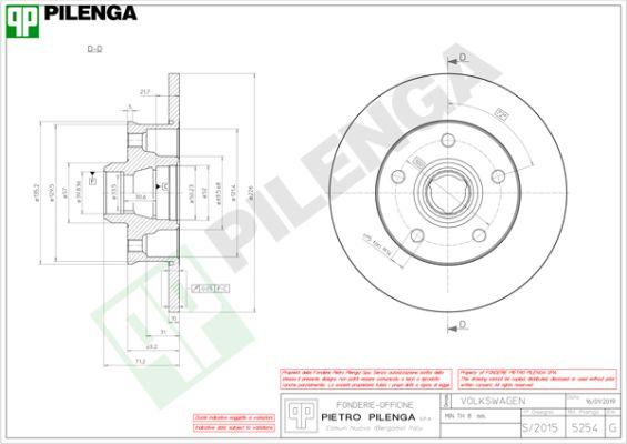 Pilenga 5254 - Тормозной диск autosila-amz.com