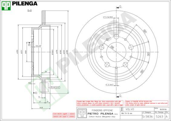 Pilenga 5263 - Тормозной диск autosila-amz.com