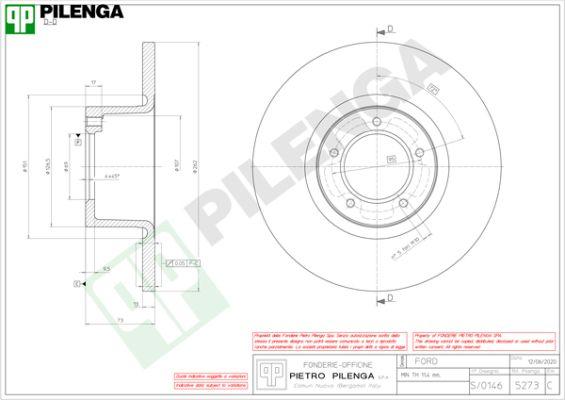 Pilenga 5273 - Тормозной диск autosila-amz.com