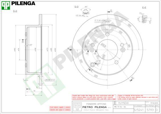 Pilenga 5793 - Тормозной диск autosila-amz.com