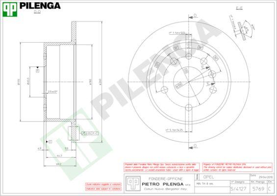 Pilenga 5769 - Тормозной диск autosila-amz.com