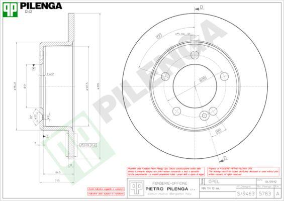 Pilenga 5783 - Тормозной диск autosila-amz.com