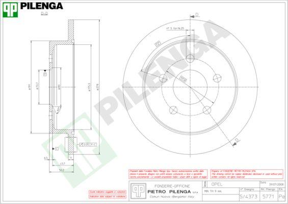 Pilenga 5771 - Тормозной диск autosila-amz.com