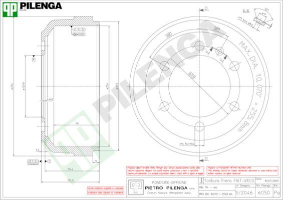 Pilenga 6050 - Тормозной барабан autosila-amz.com