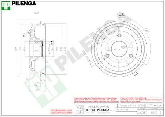 Pilenga 6020 - Тормозной барабан autosila-amz.com