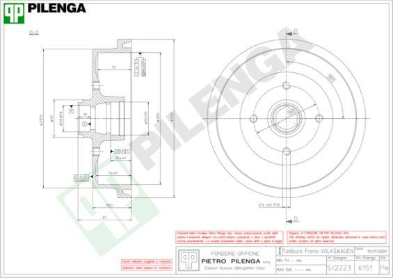 Pilenga 6151 - Тормозной барабан autosila-amz.com