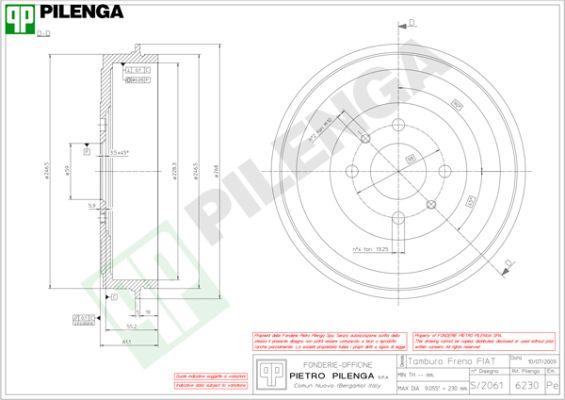 Pilenga 6230 - Тормозной барабан autosila-amz.com