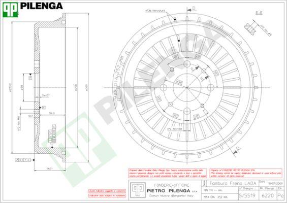 Pilenga 6220 - Тормозной барабан autosila-amz.com