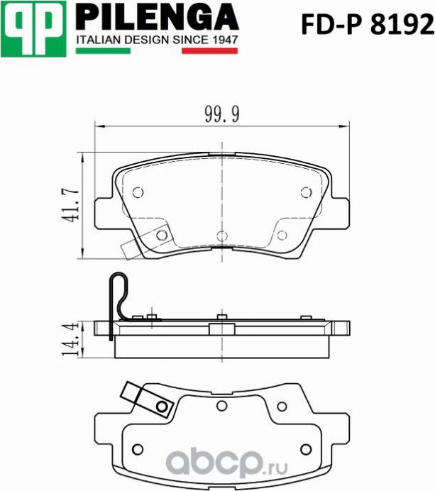 Pilenga FD-P 8192 - Тормозные колодки, дисковые, комплект autosila-amz.com